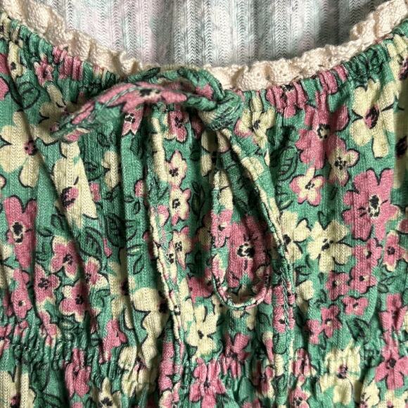 Urban Outfitters Pink and Green Floral Boho Short Sleeve Dress Size XS - Picture 5 of 8